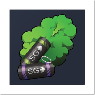 smoke grenade - green Posters and Art